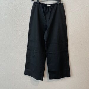 ODEEH Black Lamb’s Leather Wide Leg Pull On Pants Size 44 US12 XXL